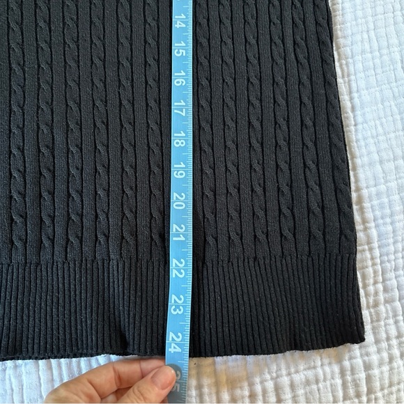 Lauren Ralph Lauren Womens XL Silk Cashmere Sweater Black Mock Layer Career Top - Picture 8 of 8